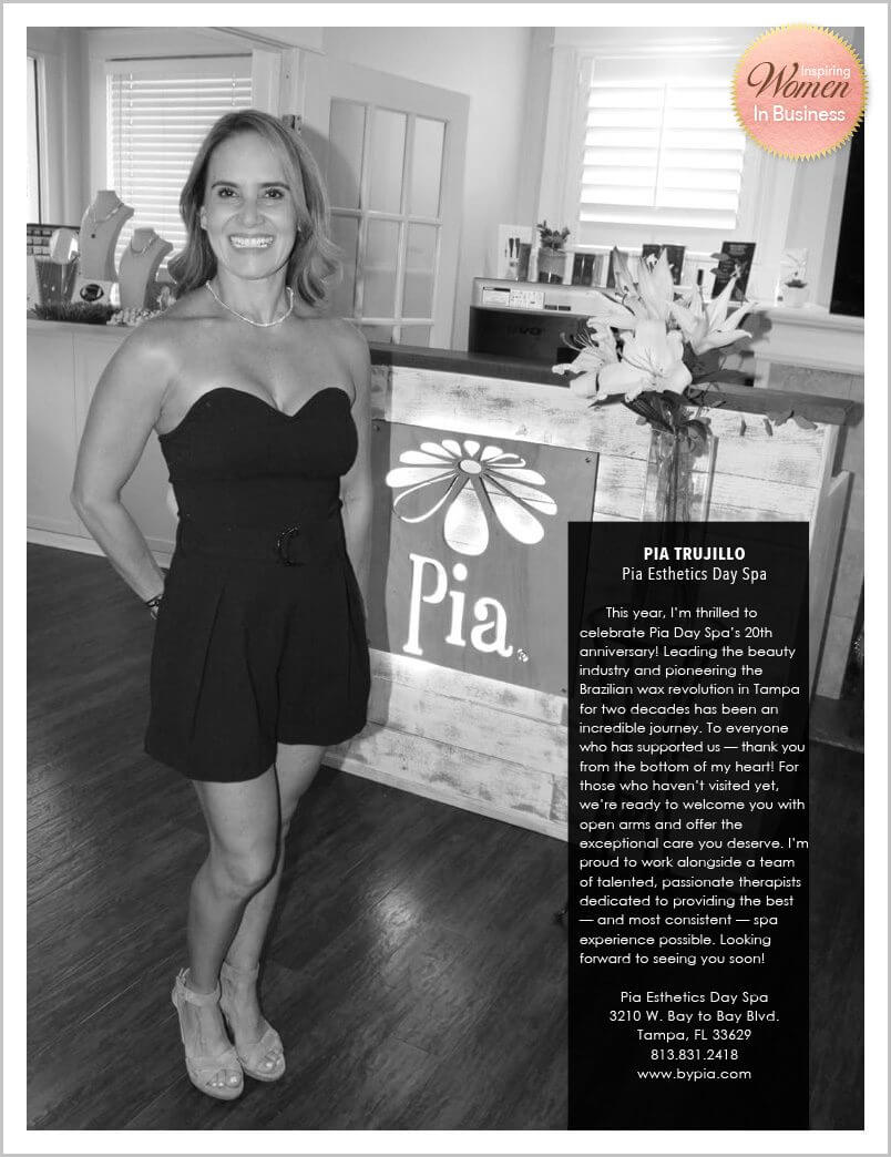 Pia Trujillo, Owner of Pia Esthetics Day Spa in Tampa